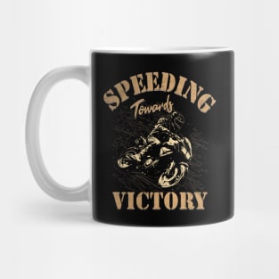 Speeding Towards Victory Motorcycle Drag Racing Racer Mug